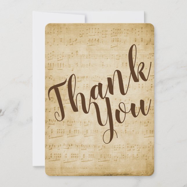 Vintage Music Thank You Card (Front)