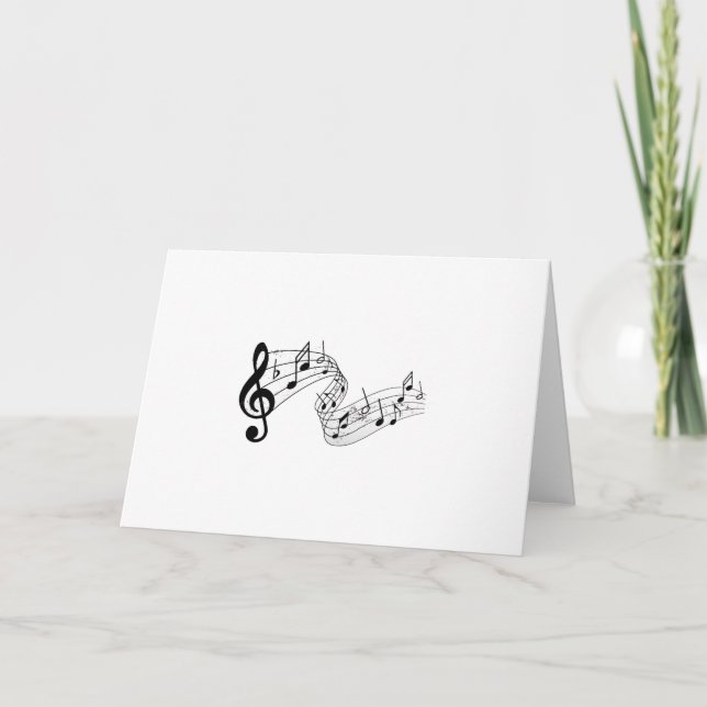 Vintage Music Treble Clef Holiday Card (Front)