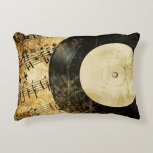 vintage musical background decorative cushion