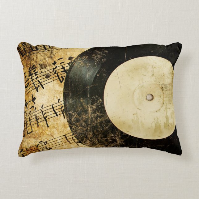 vintage musical background decorative cushion (Front)