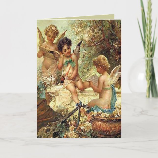 Vintage Musical Cherubs Card (Front)