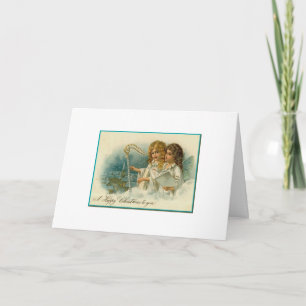Vintage - Musical Christmas Angels, Holiday Card