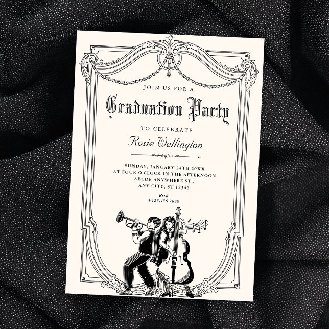 Vintage musical graduation invitation (Creator Uploaded)