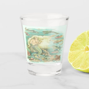 Vintage Musical Mermaid Party for Big Girls Shot Glass