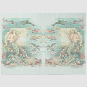Vintage Musical Mermaid Under the Sea Party Tissue Paper