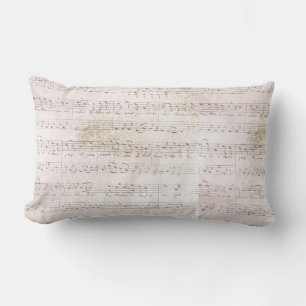 Vintage Musical Notation Lumbar Cushion