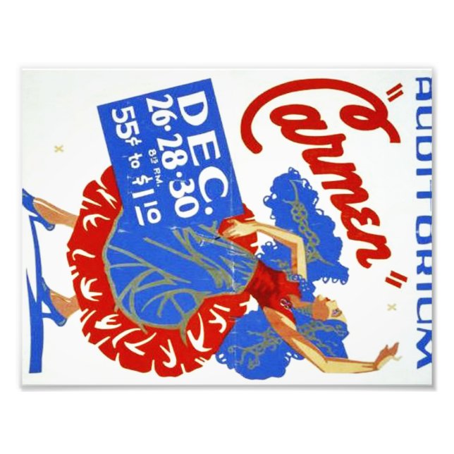 Vintage Musical Theatre "Carmen" WPA Poster (Front)