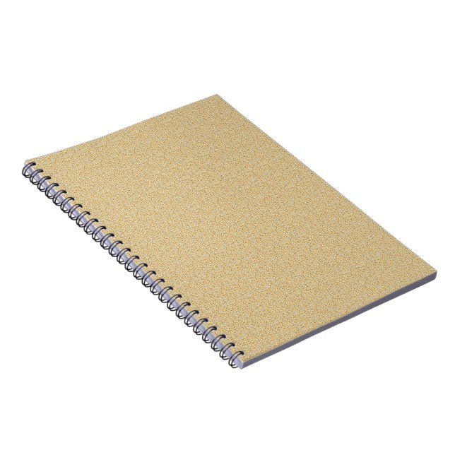 Vintage Mustard Floral & Charcoal Retro Ditsy Notebook (Right Side)