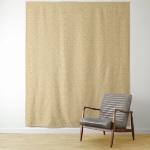 Vintage Mustard Floral & Charcoal Retro Ditsy Tapestry