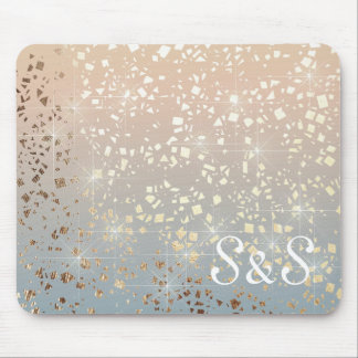 Vintage Muted 1920 Glam Gold Star Foil Sparkle Mouse Pad