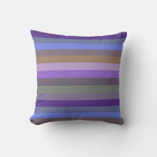 Vintage Muted Rainbow Horizontal Stripe Pattern Cushion