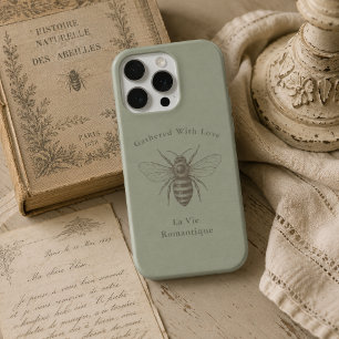 Vintage Muted Sage Green French   Romantic Rustic iPhone 15 Pro Case