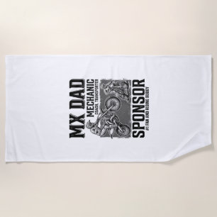 Vintage MX Dad Motocross Riding Buddy Shirt Design Beach Towel
