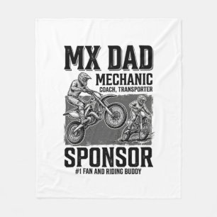 Vintage MX Dad Motocross Riding Buddy Shirt Design Fleece Blanket