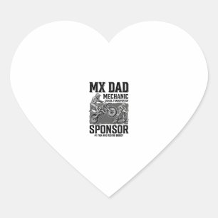 Vintage MX Dad Motocross Riding Buddy Shirt Design Heart Sticker