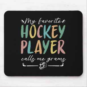 Vintage My Favorite Hockey Player Calls Me Grams Mouse Pad