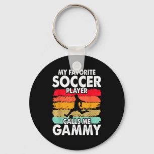 Vintage My Favorite Soccer Player Calls Me Gammy Key Ring