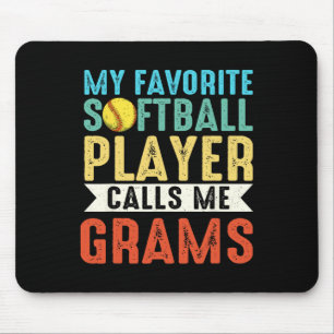 Vintage My Favorite Softll Player Calls Me Grams _ Mouse Pad