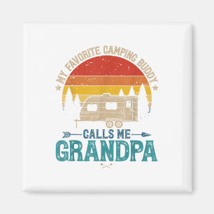 Vintage My Favourite Camping Buddy Calls Me Grandp Magnet