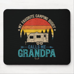 Vintage My Favourite Camping Buddy Calls Me Grandp Mouse Pad