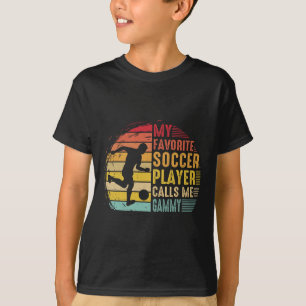 Vintage My Favourite Soccer Player Calls Me Gammy  T-Shirt