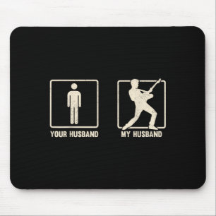 Vintage my husband plays guitar music lover mouse pad