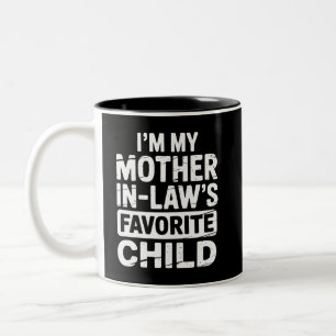 Vintage My Mother in Laws Favourite Child Humour Two-Tone Coffee Mug