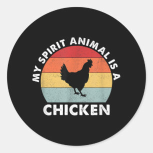 Vintage My Spirit Animal Is a Chicken  Classic Round Sticker