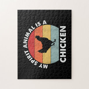 Vintage My Spirit Animal Is a Chicken Jigsaw Puzzle
