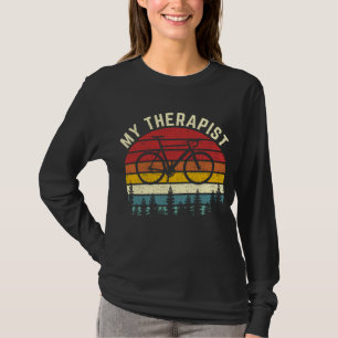 vintage my therapist bicycle cyclist funny bike cy T-Shirt