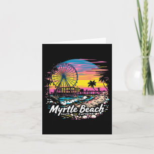 Vintage Myrtle Beach South Carolina Sunset Skyline Card