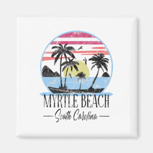 Vintage Myrtle Beach South Carolina Tropical Vacat Magnet