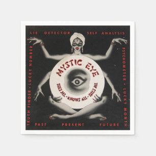 Vintage Mystic Eye Fortune Teller Halloween Party Napkin