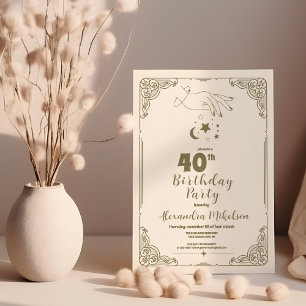 Vintage Mystical 40th Birthday Invitation