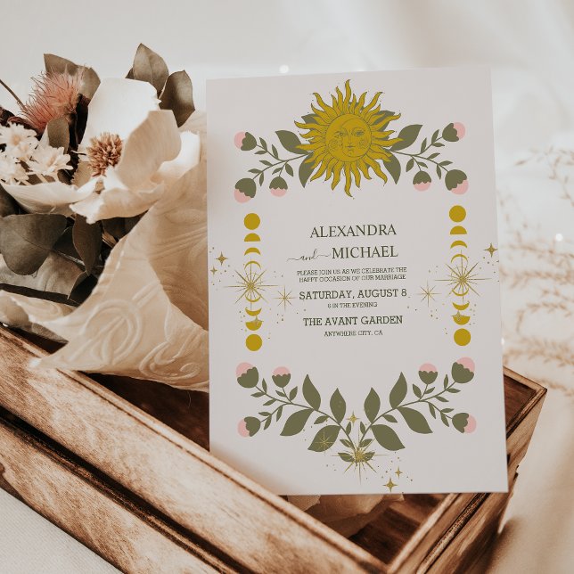 Vintage Mystical Botanical Wedding Invitation (Creator Uploaded)