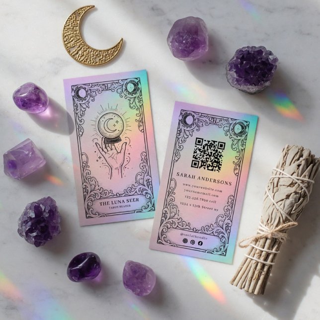 Vintage Mystical Celestial Tarot Reader  Business Card (Creator Uploaded)