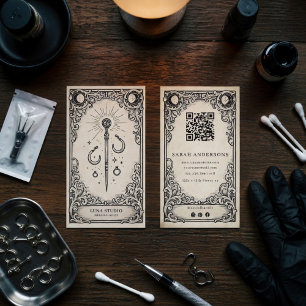 Vintage Mystical Piercing Artist  Business Card