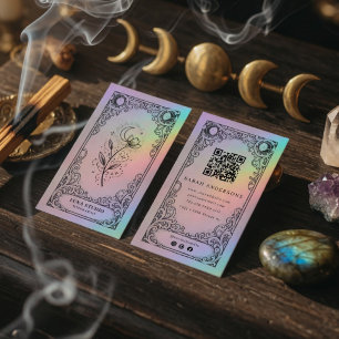 Vintage Mystical Tarot Tattoo Artist Celestial Business Card