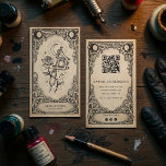 Vintage Mystical Tattoo Artist Celestial Tarot  Business Card<br><div class="desc">Create a bold and artistic brand identity with this vintage celestial tattoo artist business card, designed for modern tattoo studios and creative professionals. The design features a detailed mystical illustration of a tattoo machine and rose framed by ornate tarot-inspired details, creating a unique celestial aesthetic that stands out from traditional...</div>