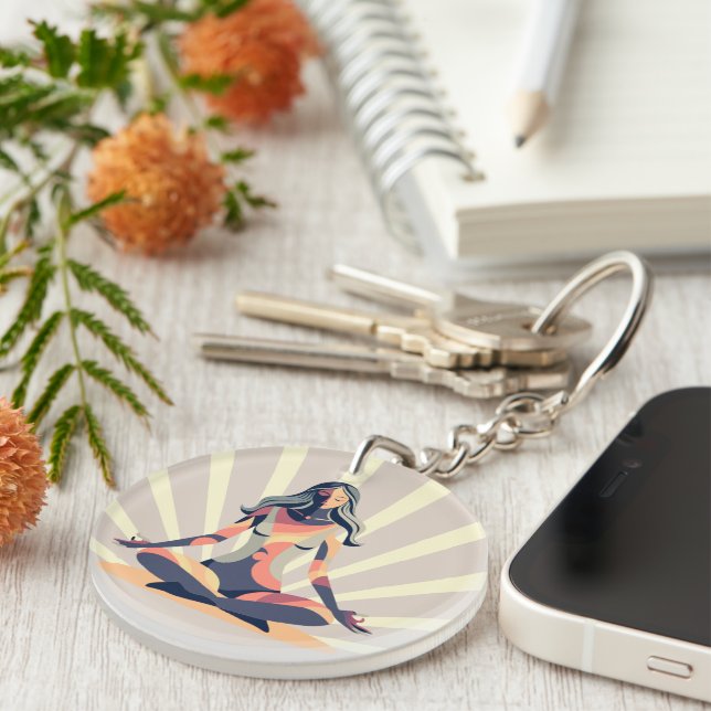 Vintage Namaste Key Ring (Front Right)