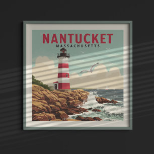 Vintage Nantucket Massachusetts Poster