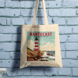 Vintage Nantucket Massachusetts Tote Bag