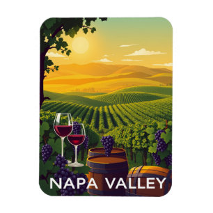 Vintage Napa Valley California Wine Travel Magnet