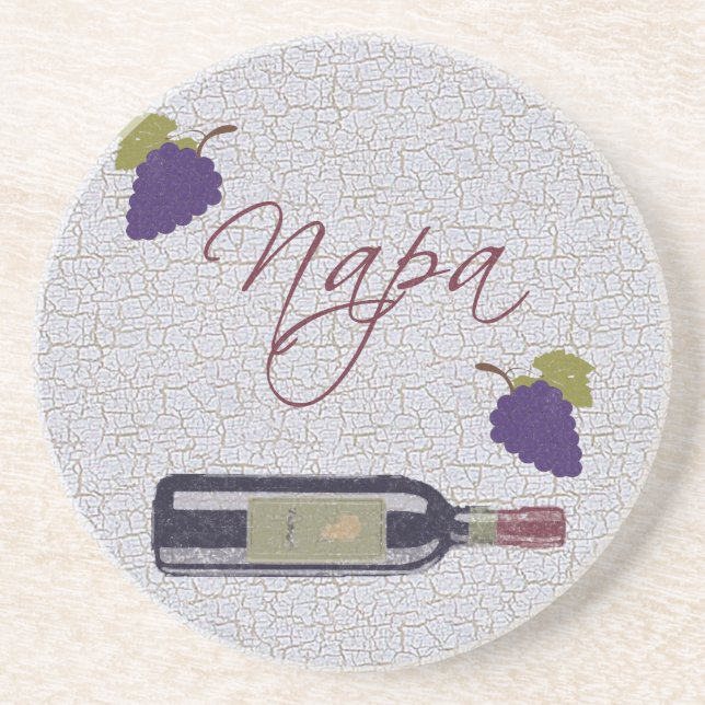 Vintage Napa Wine  Coaster (Front)