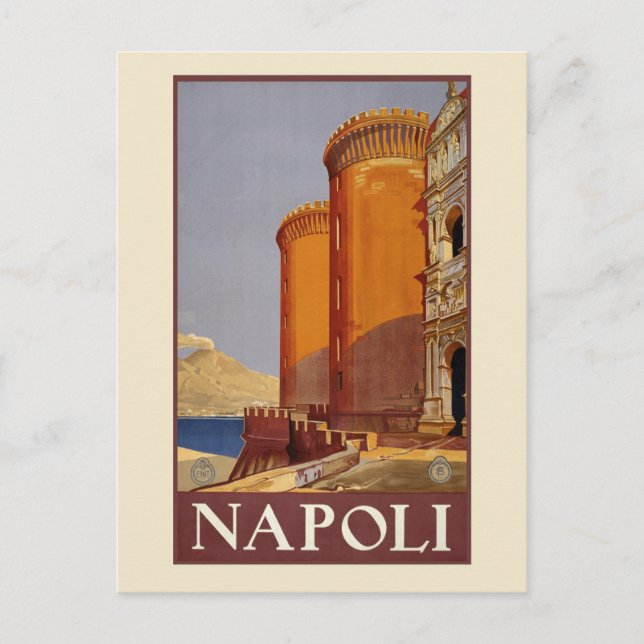 Vintage Naples Italy Napoli Italia Travel Postcard (Front)