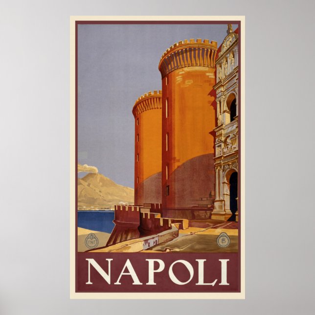 Vintage Napoli, Italy Travel Poster (Front)