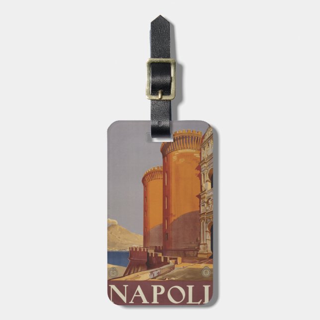Vintage Napoli (Naples) custom luggage tag (Front Vertical)