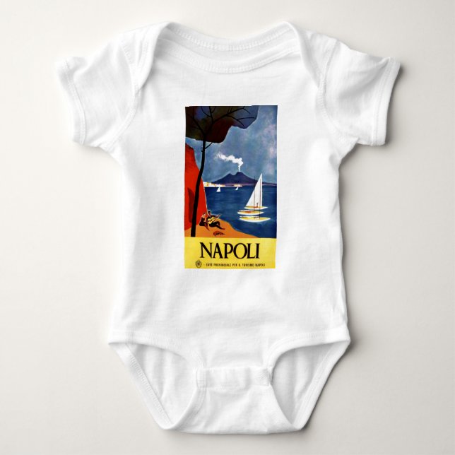 Vintage Napoli Travel Love Romance Baby Bodysuit (Front)