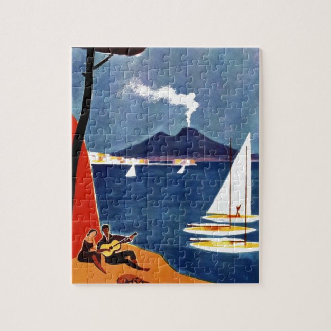 Vintage Napoli Travel Love Romance Jigsaw Puzzle (Vertical)
