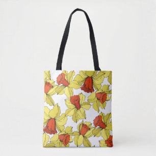 vintage Narcissus floral botanical flower Yellow a Tote Bag